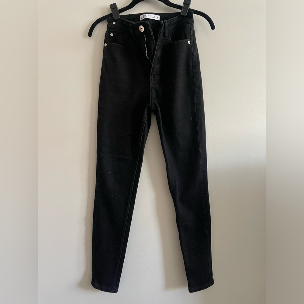 Size 2 Zara Denim Skinny Jeans, Black